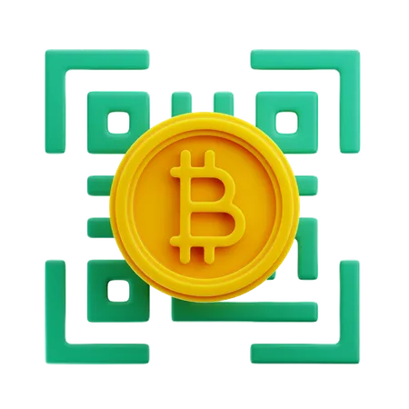 Bitcoin Barcode  3D Icon