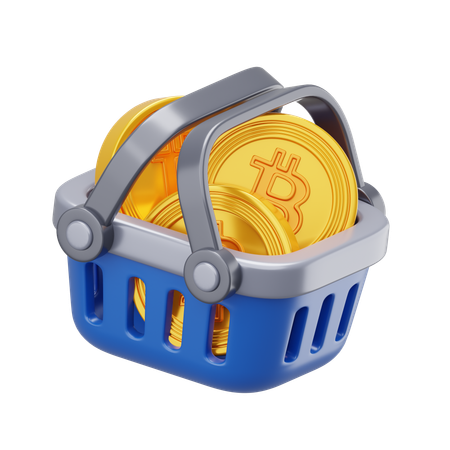Bitcoin Basket  3D Icon