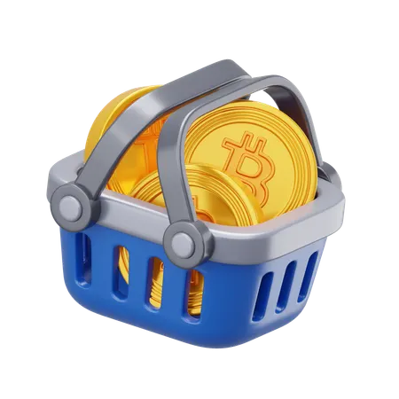 Bitcoin Basket  3D Icon