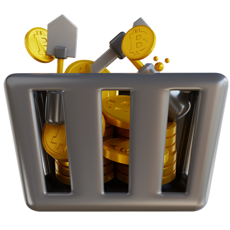 Bitcoin Basket  3D Icon