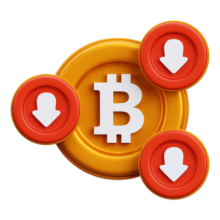 Bitcoin bärisch  3D Icon