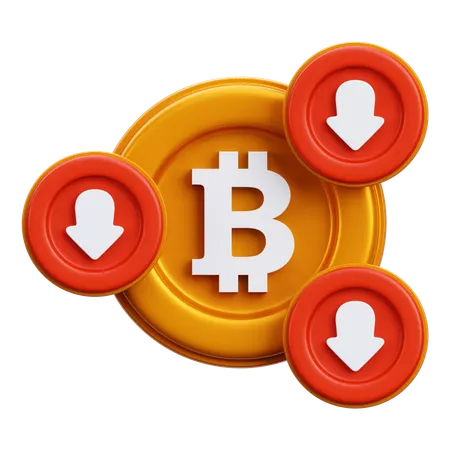 Bitcoin bärisch  3D Icon