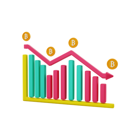 Bitcoin bearish  3D Illustration