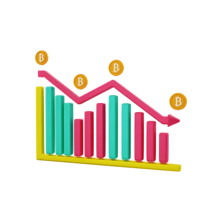 Bitcoin bearish  3D Illustration