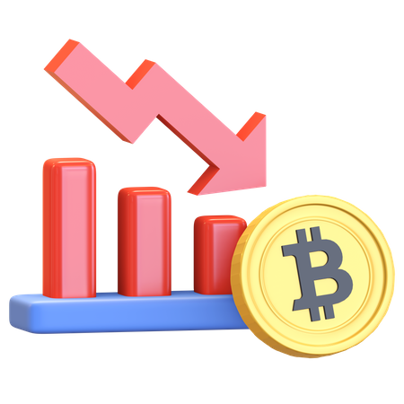 Bitcoin Bearish  3D Illustration