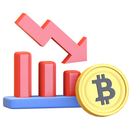 Bitcoin Bearish  3D Illustration