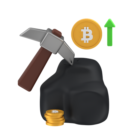 Minería de ganancias de bitcoin  3D Icon