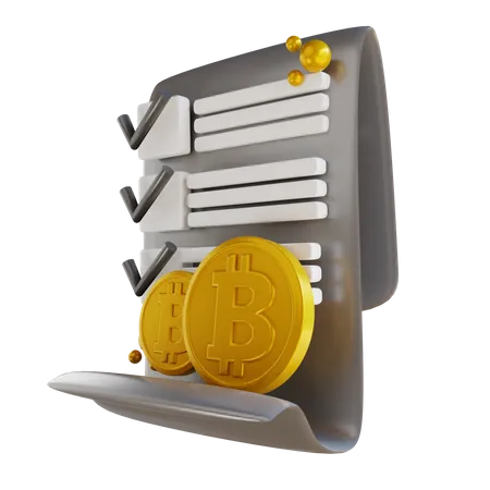 Bitcoin-Bericht  3D Illustration