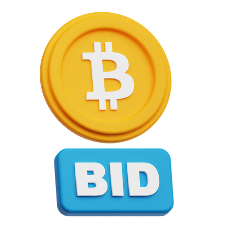 비트코인 입찰  3D Icon