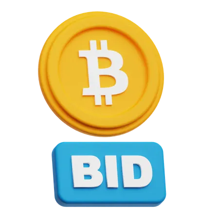 비트코인 입찰  3D Icon