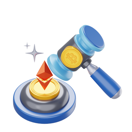 비트코인 입찰  3D Icon
