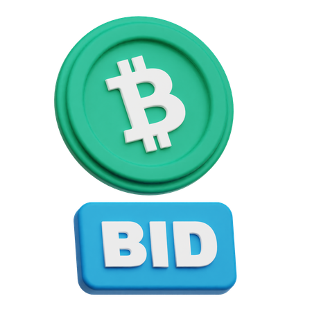 Bitcoin Bid  3D Icon