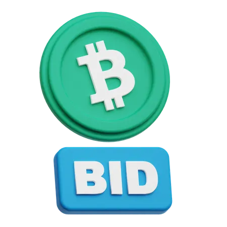 Bitcoin Bid  3D Icon