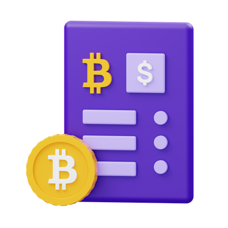 Bitcoin Bill  3D Illustration