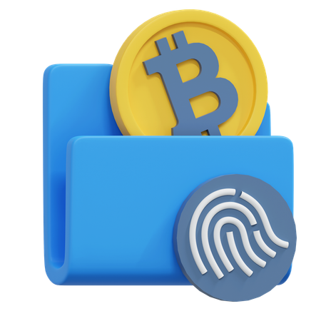 Bitcoin Biometric Security  3D Icon