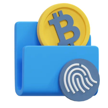 Bitcoin Biometric Data Security 3 D Crypto Icon Illustration 3D Icon