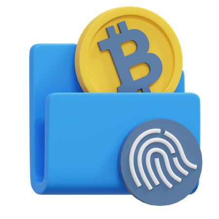 Bitcoin Biometric Security  3D Icon