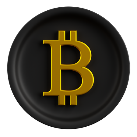 Bitcoin Black and Gold  3D Icon