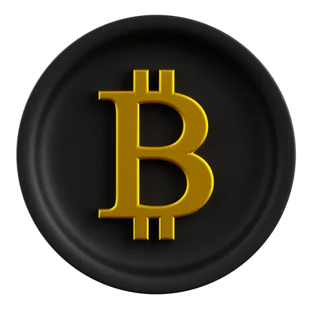 Bitcoin Black and Gold  3D Icon