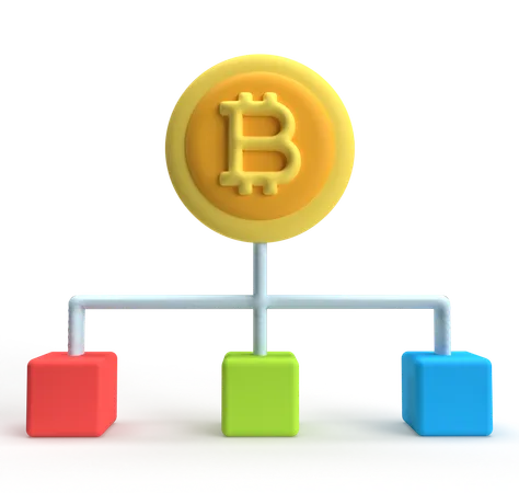Bitcoin Blockchain  3D Icon