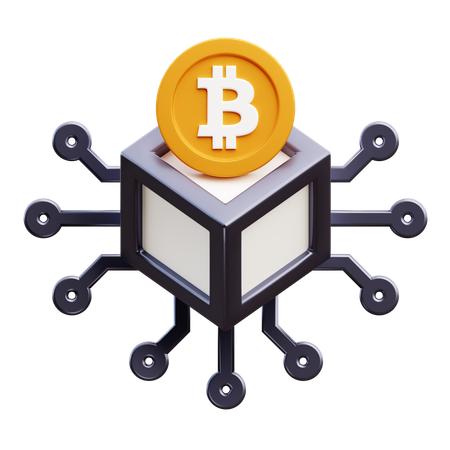 Blockchain de bitcoins  3D Icon