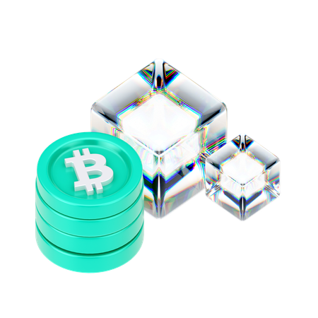 Bitcoin Blockchain  3D Icon