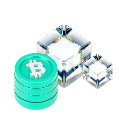 Blockchain de bitcoins  3D Icon