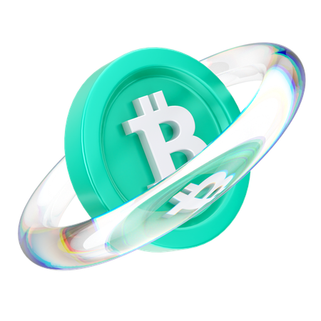 Bitcoin Blockchain  3D Icon