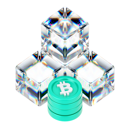 Bitcoin Blockchain  3D Icon