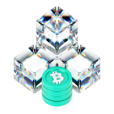 Bitcoin Blockchain  3D Icon