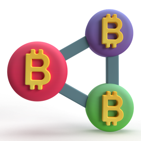 ビットコイン ブロックチェーン  3D Icon