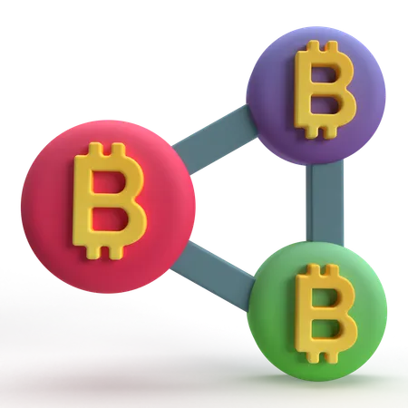 ビットコイン ブロックチェーン  3D Icon