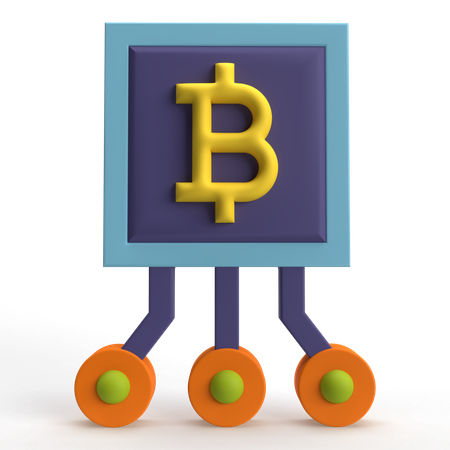 ビットコイン ブロックチェーン  3D Icon