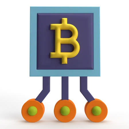 ビットコイン ブロックチェーン  3D Icon