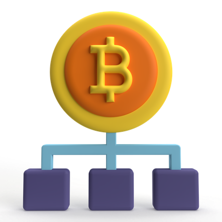 ビットコイン ブロックチェーン  3D Icon