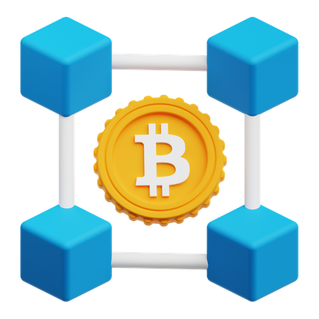 Blockchain de bitcoins  3D Icon