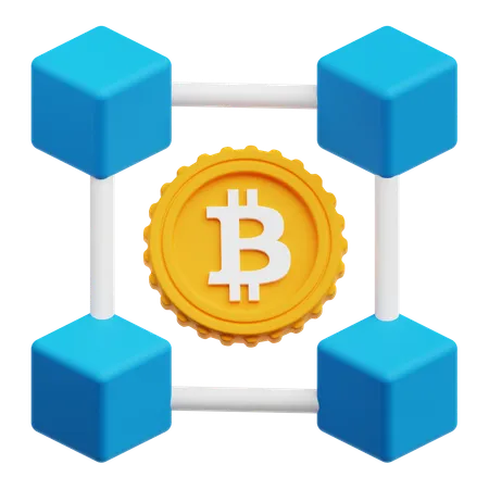 Blockchain de bitcoins  3D Icon