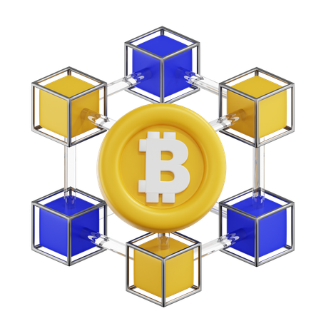 Blockchain de bitcoins  3D Icon