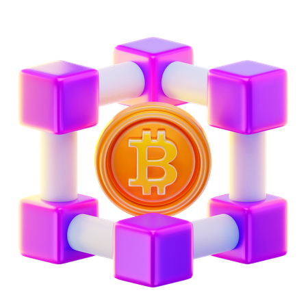 비트코인 블록체인  3D Icon