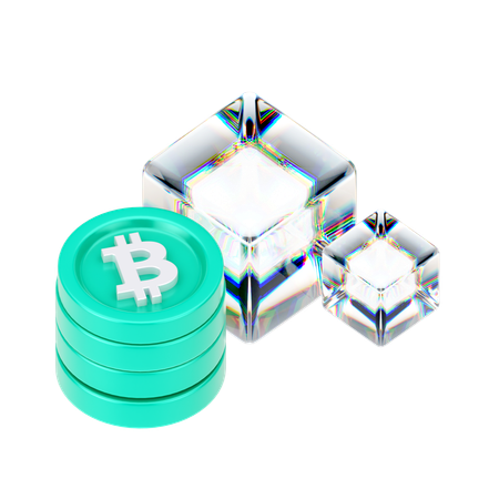 Bitcoin Blockchain  3D Icon