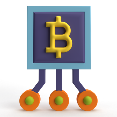 Bitcoin Blockchain  3D Icon