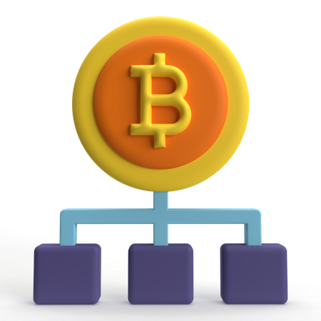 Bitcoin Blockchain  3D Icon