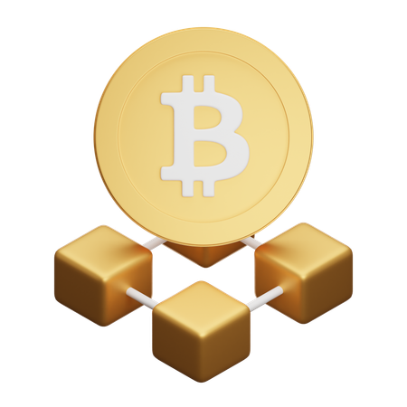 Bitcoin Blockchain  3D Icon