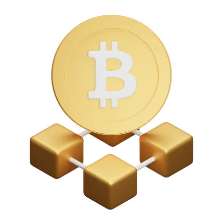 Bitcoin Blockchain  3D Icon