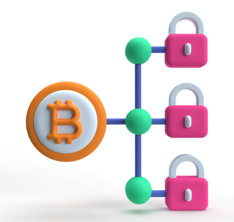 Bitcoin Blockchain  3D Icon