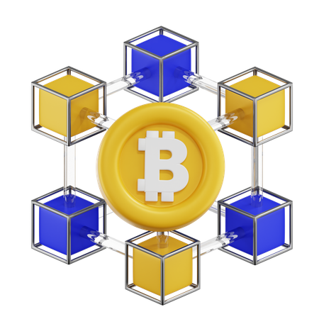 Bitcoin Blockchain  3D Icon