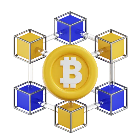 Bitcoin Blockchain  3D Icon