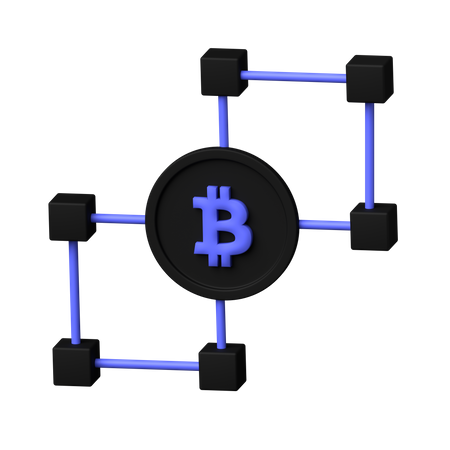 Bitcoin Blockchain  3D Icon