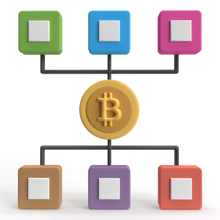 Bitcoin Blockchain  3D Icon