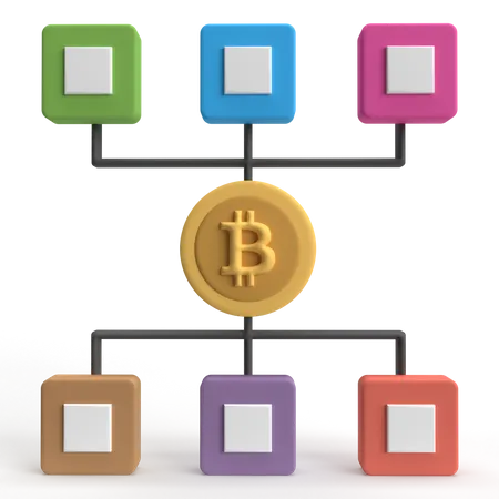 Bitcoin Blockchain  3D Icon